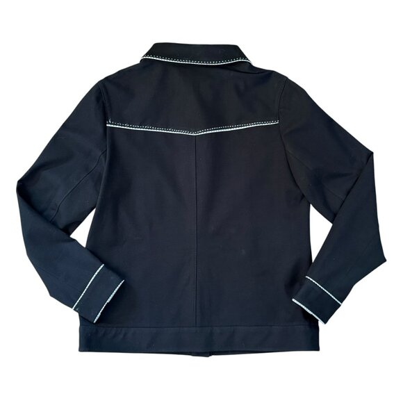 Vintage Laura Ashley Oversized Western Snap Front Black Shirt Jacket (Small) - Picture 5 of 6